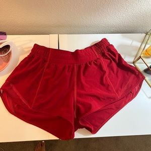 Lululemon Red hotty hot shorts